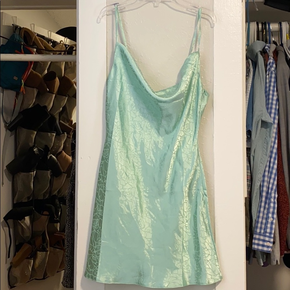 Satin Cowl Neck Dress- NEW